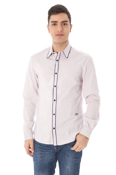 Costume National Pink Cotton Shirt In White