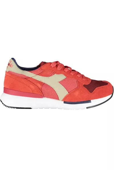 Diadora Pink Fabric Trainer In Red