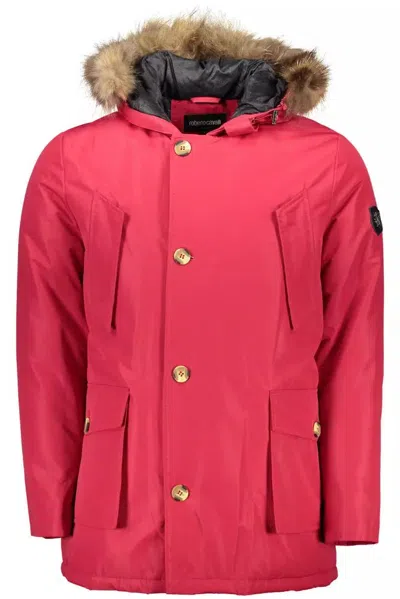 Roberto Cavalli Pink Polyester Jacket In Red