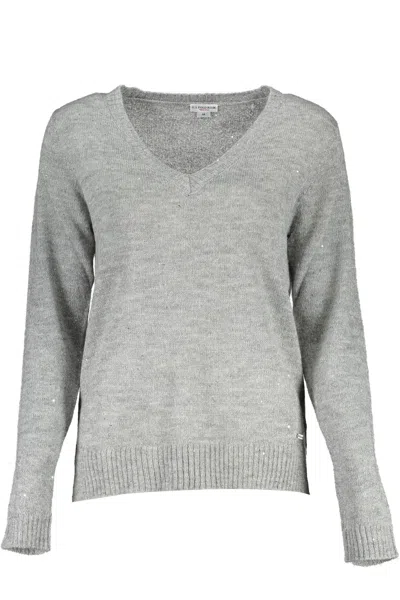 U.s. Polo Assn Silver Nylon Sweater In Gray