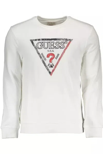 Guess Jeans White Cotton Sweater In Gray