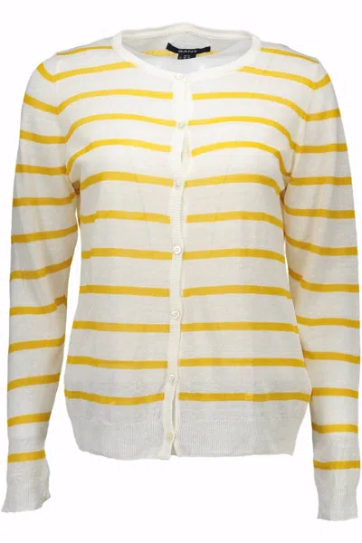 Gant White Cotton Sweater In Multi