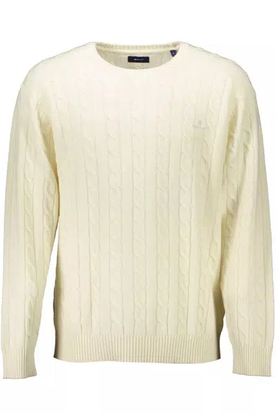 Gant White Wool Jumper In Yellow