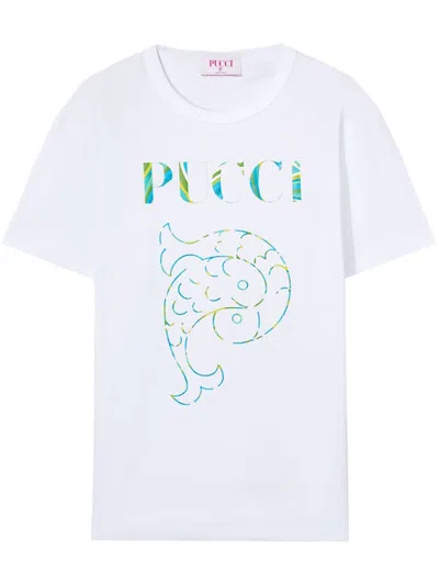 Pucci White Cotton T-shirt