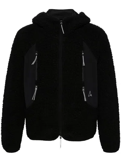 Roa Sherpa Fleece Hooded Jacket In Black