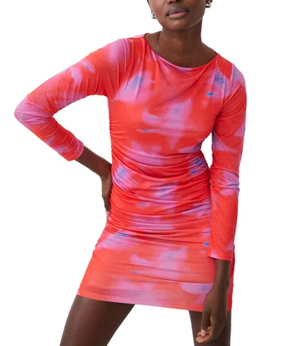 French Connection Riya Long Sleeve Body-con Dress In Raspberry