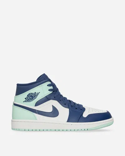 Nike Air Jordan 1 Mid Sneakers Mystic Navy / Mint In Blue
