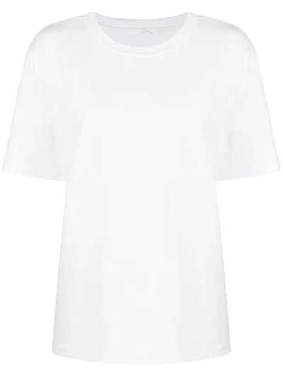 Alexander Wang Essential Jersey Short Sleeve Tee With Puff Logo And Bound Neck Clothing In White