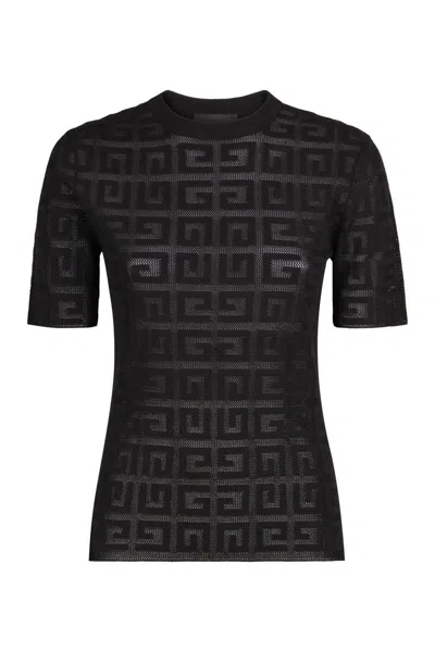Givenchy Jacquard Knit T-shirt In Black
