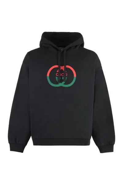 Gucci Cotton Hoodie In Black