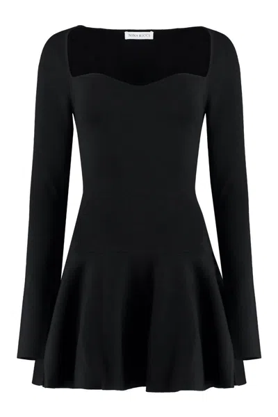 Nina Ricci Knitted Dress In Black