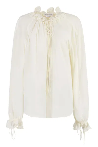 Victoria Beckham Crêpe-silk Blouse In White