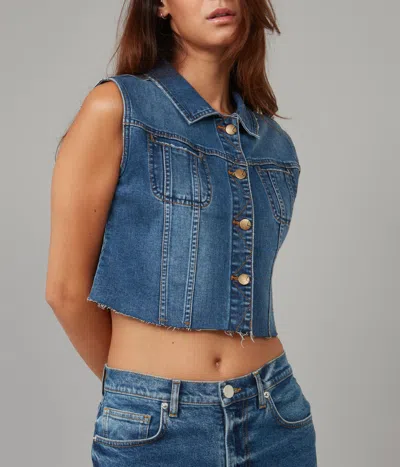 Lola Jeans Women's Gabbie-dis Cropped Denim Vest In Multi