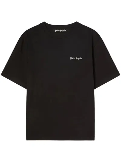 Palm Angels Crew-neck T-shirt With Embroidery In Black