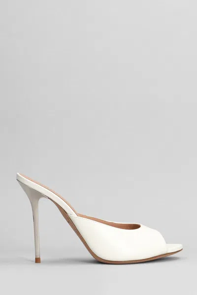 Blumarine 110mm Leather Mules In White