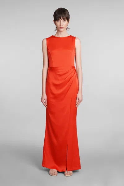 Simkhai Tommy Draped Open-back Column Gown In Flame