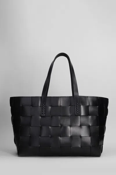 Dragon Diffusion Triple Jump Woven Leather Tote Bag In Black