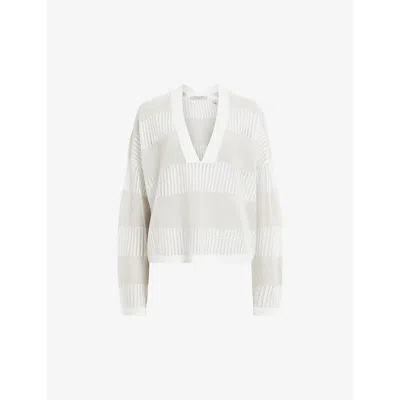 Allsaints Misha V-neck Sweater In White