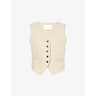Citizens Of Humanity Sierra V-neck Cotton Waistcoat In Taos Sand