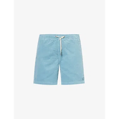 Polo Ralph Lauren Mens Blue Note Brand-embroidered Drawstring Corduroy Shorts