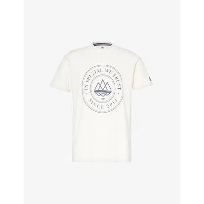 Adidas Statement Mens Chalk White Spezial Anniversary Brand-appliquéd Organic-cotton Jersey T-shirt
