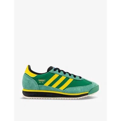 Adidas Originals Adidas Womens Green Yellow Sl 72 Rs Suede And Mesh Low-top Trainers
