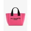 Allsaints Women's Hot Pink Izzy Branded-logo Mini Knitted Tote Bag