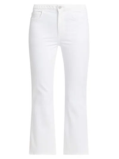 Frame Le Crop Mini Boot Bootcut Jeans In White