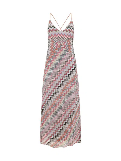 Missoni Dresses Pink In Pink Wht Tone Multic