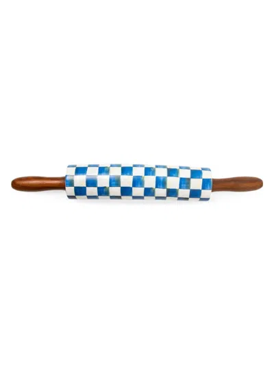 Mackenzie-childs Royal Check Rolling Pin In Blue