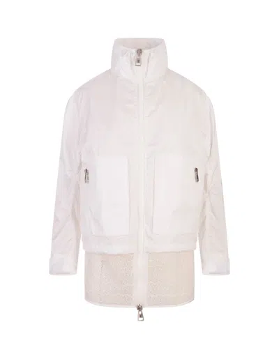 Ermanno Scervino Hooded Windbreaker Jacket In White