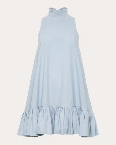 Azeeza Alcott Chambray Minidress In 蓝色