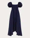 Azeeza Women's Rory Silk Puff-sleeve Maxi Dress In Blue