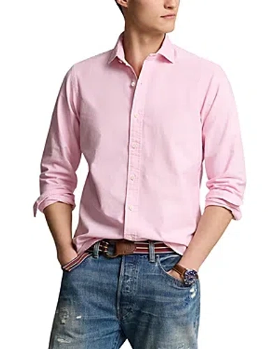 Polo Ralph Lauren Cotton Custom Fit Garment Dyed Oxford Shirt In Caramel Pink