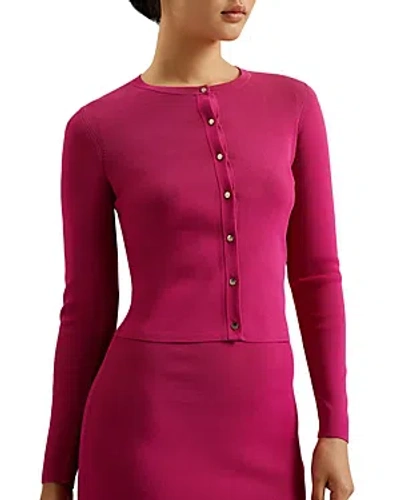 Ted Baker Womens Purple Brylle Fitted Knitted Cardigan