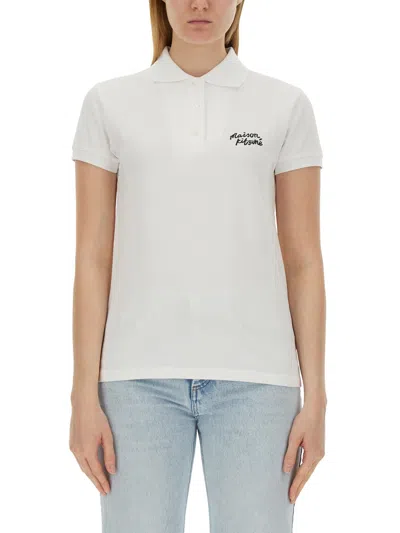 Maison Kitsuné Dpp-polo With Logo In White