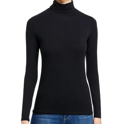 Majestic Soft Touch Long Sleeve Turtleneck In Black