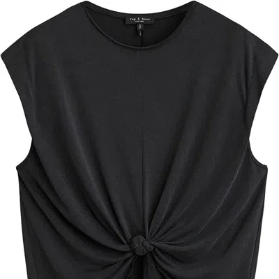 Rag & Bone Women's Jenna Knotted Muscle Tee Solid Black
