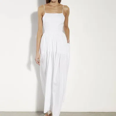 Enza Costa Open Back Tiered Dress In White
