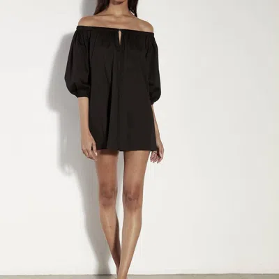 Enza Costa Off-shoulder Mini Dress In Black