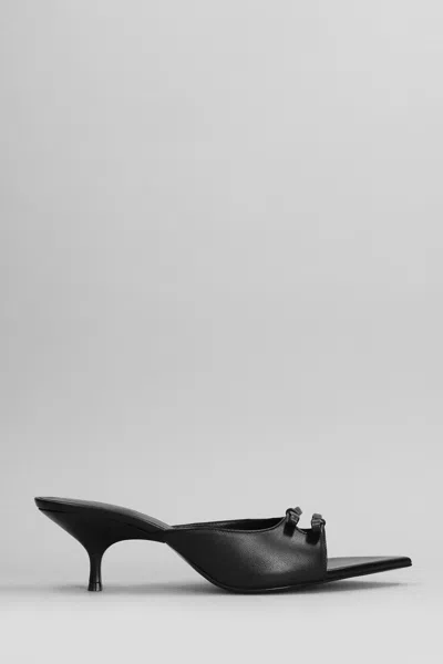 Gia Borghini 35mm Blanche Leather Sandals Mules In Black