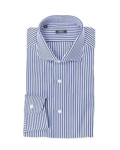 Barba Napoli Barba Blue And White Striped Cotton Shirt In Righe