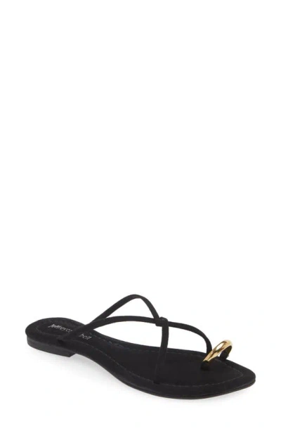 Jeffrey Campbell Pacifico Sandal In Black Suede Gold