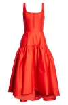 Alice And Olivia Diana Sleeveless Structured Dress In Bright Ruby