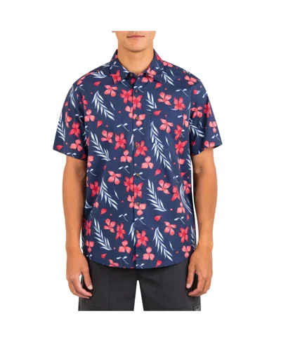 Hurley Men's One And Only Lido Stretch Short Sleeves Shirt In Abyss