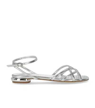 Ncub Stich Silver Flat Sandal