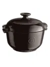 Emile Henry Ceramic Rice Pot In Black