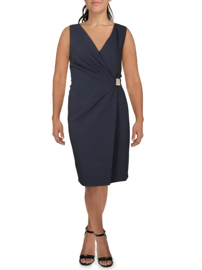 Lauren Ralph Lauren Womens Sleeveless Short Wear To Work Dress In Blue