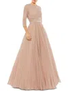 Mac Duggal Womens A-line Long Evening Dress In Rose Gold