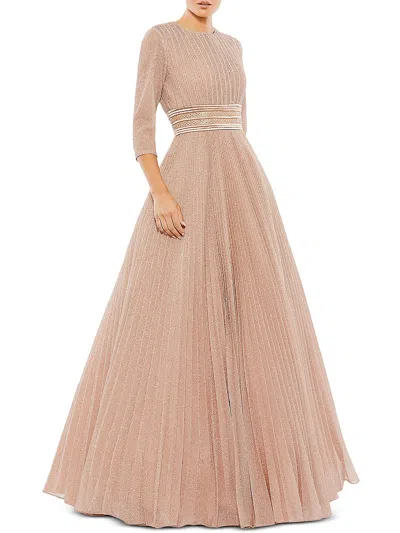 Mac Duggal Womens A-line Long Evening Dress In Rose Gold